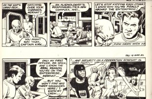 HARRIS, RON / LARRY NIVEN - Star Trek DBL dailies - Kirk & Ringworld aliens - 3/17 3/18 - 1982 Comic Art