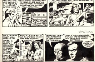 HARRIS, RON / LARRY NIVEN - Star Trek DBL dailies - Kirk & Ringworld aliens - 3/19 3/20 - 1982 Comic Art