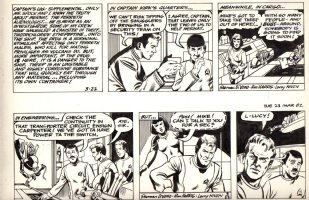 HARRIS, RON / LARRY NIVEN - Star Trek DBL dailies - Kirk Spock & Ringworld aliens - 3/22 3/23 - 1982 Comic Art