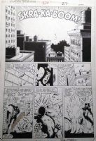 FRENZ, RON - Amazing Spider-Man #270 pg 27, big panel - Black Spidey & a fallen Firelord Comic Art