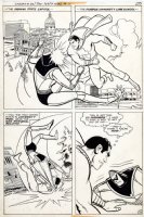 SCHAFFENBERGER, KURT / TENNY HENSON - Shazam! #33 pg 15, 4-Panels Captain Marvel fights Mr Atom over Purdue landmarks 1978 Comic Art