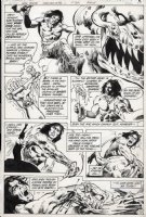 COLON, ERNIE & TONY DeZUNIGA - Warlord #48 pg 13, big panel vs monster, first appearance of Arak Son of Thunder Comic Art