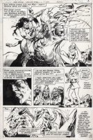 COLON, ERNIE & TONY DeZUNIGA - Warlord #48 Splashy pg 14, kills monster - first appearance of Arak Son of Thunder Comic Art