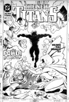 GRUMMETT, TOM & GEORGE PEREZ - New Teen Titans #67 cover, Raven, Jericho & Ravin's boyfriend  1990 Comic Art