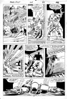 LaROCQUE, GREG - Powerman & Iron Fist #125 pg 32, PM beats an iron man - Death? of Iron Fist Issue Comic Art