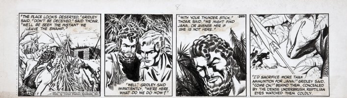 HOGARTH, BURNE / DAN BARRY - Tarzan daily #2601,  Lost World  dino 1947 Comic Art