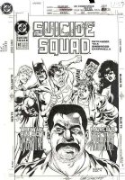 ISHERWOOD, GEOF - Suicide Squad #61 cover, JLA confront Squard Comic Art