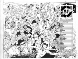 COLON, ERNIE - Who's Who 1986 wraparound cover, Question, Robin I II III, Ravin, Robotman, Ragman, Riddker, Rose & Thorn, etc. Comic Art