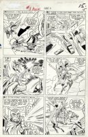 KIRBY, JACK - Fantastic Four Annual #3 lrg pg, Wedding issue: X-Men' Angel vs Iron Man villains' Mandarin & Black Knight Comic Art