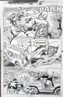 LEVINS, RIK - Captain America #404 pg, Cap vs beserker Wolverine 1992 Comic Art
