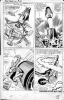 KIRBY, JACK / DICK AYERS - Strange Tales #114 Human Torch vs Cap, 4 panel page, 1st Silver-age Captain America story Comic Art