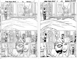 BACHALO, CHRIS - X-Men Black: Emma Frost #1 pages 12 A & B Pencil + Ink, White Queen & Servant gal    Comic Art