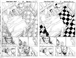 BACHALO, CHRIS - X-Men Black: Emma Frost #1 Splashy pgs 13 A+B Pencil & Ink, White Queen & Black King Comic Art
