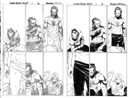 BACHALO, CHRIS - X-Men Black: Emma Frost #1 pgs 16 A+B Pencil & Ink, White Queen loses? to Black King Comic Art