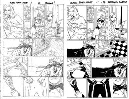 BACHALO, CHRIS - X-Men Black: Emma Frost #1 pgs 17 A+B Pencil & Ink, White Queen 1st goes to Black Costume Comic Art