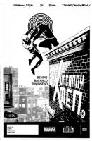 BACHALO, CHRIS / TIM TOWNSEND - Uncanny X-Men #31 cover, Cyclops vs Havok in the city Comic Art