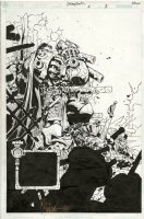 BACHALO, CHRIS - STEAMPUNK #6 pg 1 Splash, hero-Cole Blaquesmith 2001 Comic Art