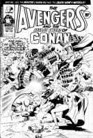 MILGROM, AL - The Avengers and The Savage Sword of Conan #142 cover, the famous Kree / Skrull Wars from the 1970's Comic Art