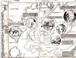 GRAHAM, BILLY / KANE / BUCKLER - Jungle Action #13 double splash pages, Black Panther & Wakanda 1975 Comic Art
