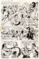 MARCOS, PABLO - Ironjaw #3 pg 7, big battle panel - 1975 Comic Art