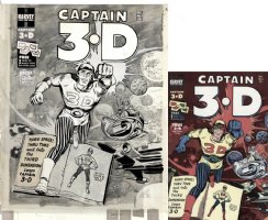 KIRBY, JACK - STEVE DITKO & MORT MESKIN - Captain 3-D #1 Large Cover, first appearance / 3-D style 1953 Comic Art