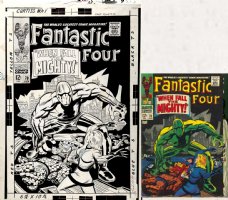 KIRBY, JACK / JOE SINNOTT - Fantastic Four #70 Cover, FF & Sue vs Mad Thinker's Android 1967 Comic Art