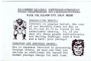 KIRBY, JACK - Marvelmania Update Announcement - Ulik figure published 1969 Comic Art