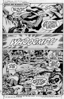 KIRBY, JACK / THEAKSTON - Super Powers #5 pg 6, the Joker and Penguin defeated by the Justice League. Comic Art
