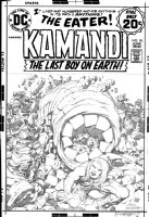 KIRBY, JACK - Kamandi the Last Boy on Earth #18 cover, rare pencils to a DC cover! Kamandi uses the Eater to battle apes 1974 Comic Art