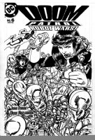BYRNE, JOHN - Doom Patrol #6 cover, Team vs robot battle 2005 Comic Art