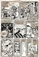 PEREZ, GEORGE - Avengers #153-B / Annual #6 pg, Fantastic Four / Inhumans wedding scene - Miss America & Robert Frank (Whizzer) 1976 Comic Art