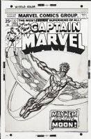 KANE, GIL - Captain Marvel #37 full size prelim cover, Captain in action  Comic Art