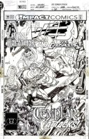 KANE, GIL & MIKE GOLDEN (layouts) - The Web #10 cover, MLJ / Archie hero. Web vs Templar! Comic Art