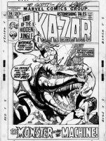 KANE, GIL - Astonishing Tales #14 cover, Kazar vs Dino & jungle gal - 3-D box-cover style! Comic Art