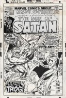 KANE, GIL / ROMITA - Marvel Spotlight #23 cover, Son of Satan vs Trog! Comic Art