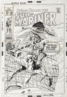 COLAN, GENE - Sub-Mariner #10 cover, 1969. Submariner vs Barracuda! Comic Art