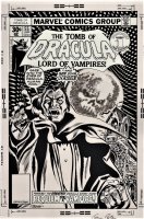 COLAN, GENE & TOM PALMER - Tomb of Dracula #55 cover, large Dracula, poster-style image! Efx background on overlay Comic Art