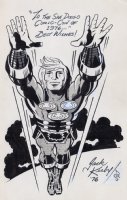 KIRBY, JACK / DAVE STEVENS inks signed - Eternals' Ikaris Pinup - San Diego Comic-Con book 1976 Comic Art