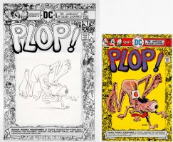 WOOD, WALLY- Plop cover design & COVER Color artwork w/ 2 COAs Comic Art