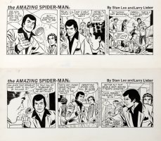 LIEBER, LARRY / JOHN ROMITA SR inks - STAN LEE's Spider-Man dailies 7/3 & 7/4 1981 - Peter Parker & ESP villain Comic Art