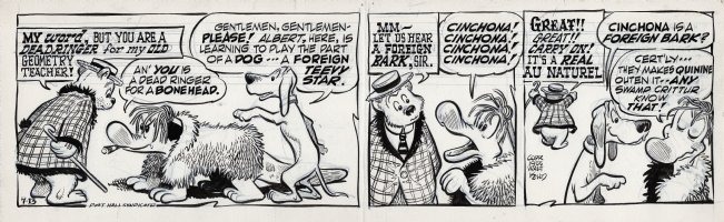 KELLY, WALT - Pogo daily 7-13 1955, P.T. Bridgeport admires Albert's impersonation of a real foreign dog! Comic Art