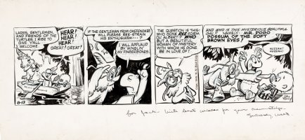KELLY, WALT - Pogo daily 8/12 1949, 1st Pogo, pre-syndicated, signed to JACK KENT Comic Art