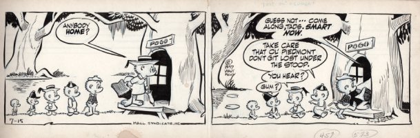 KELLY, WALT - Pogo daily 7/15 1957,  2-Panels - Pogo's Family Comic Art