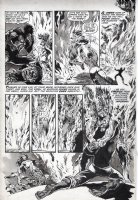 MARCOS, PABLO - Tales of the Zombie #6 pg 10, one of the voodoo men pushes Simon Garth into the blazing fire, which doesn't stop him from attacking Comic Art