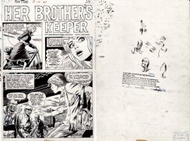 COCKRUM, DAVE / BOB BROWN - Teen Titans #41 pg 1 Splash + Storm drawing /  Lilith / Omen origin story 1972   Comic Art
