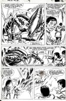 COCKRUM, DAVE - Star Trek #9 pg 12, full crew vs Cockrum Alien Comic Art