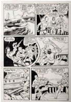 BAKER, MATT - Crown Comics #6 Ace of Newsreels large pg 7, Ace stops Blonde from Asian villainess 1946 Comic Art