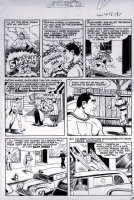 BECK, CC studio  / KURT SCHAFFENBERGER - Whiz #124 large pg 7 - Captain Marvel & slow glass Comic Art